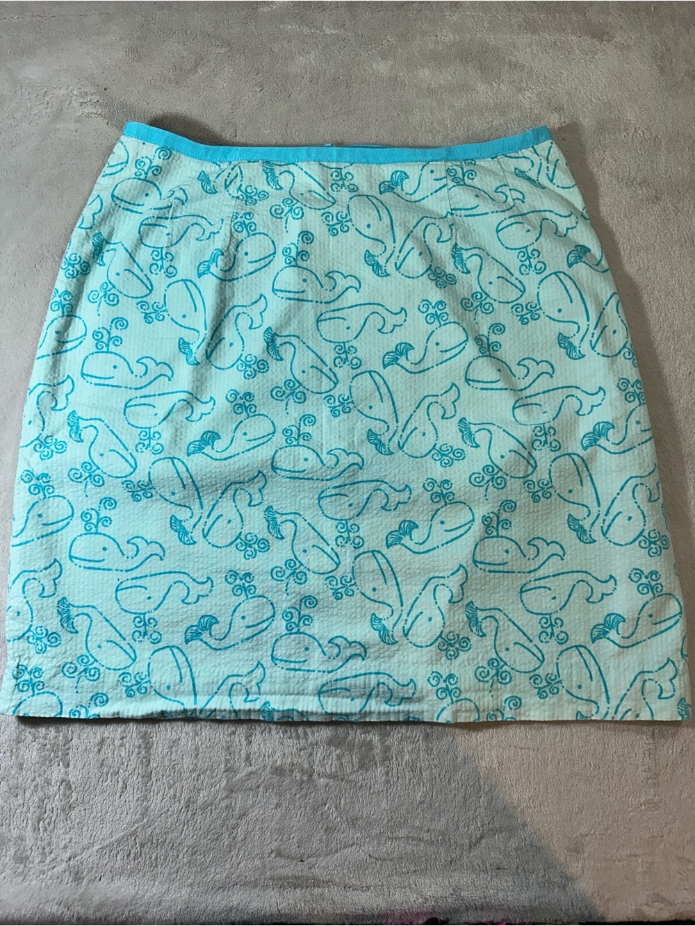 Lilly Pulitzer Aqua Whale Print Mini Skirt